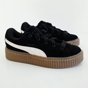 Fenty x Puma Creeper Phatty Black Suede Leather Sneakers Women's Size 7.5